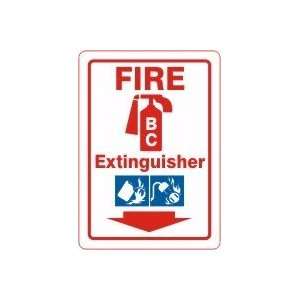 FIRE EXTINGUISHER (W/GRAPHIC) (ARROW DOWN) 14 x 10 Dura Plastic Sign