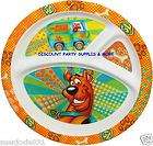 scooby doo orange plastic melamine lunch snack sectioned plate returns