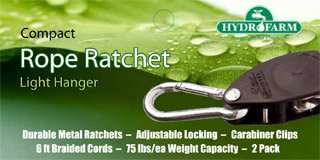HYDROFARM CN10005 1/8 Grow Light Hanger Rope Ratchet 2 per Pack 6 