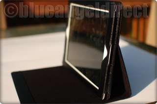 NEW iPad 2 Smart Cover Genuine Leather Case w/ Stand BK  