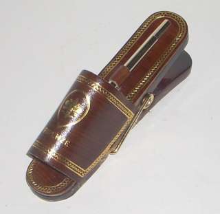   Italian Gold Embossed Leather Ladies Shoe Motif Desk Clip Pen