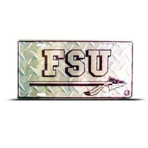  Fsu Indians Diamond Metal College License Plate Wall Sign 