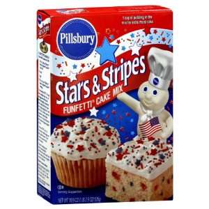 Pillsbury Stars & Stripes Cake Mix Funfetti 18.9 Oz, 4 Packs