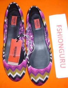 NEW IN BOX MISSONI FOR TARGET CHEVRON ZIG ZAG BALLET FLATS SHOES 8 
