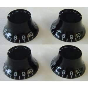    SET OF 4 BLACK BELL KNOBS FITS GIBSON LES PAUL 
