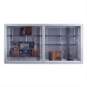 Series 50 Wall Mounted Sliding Glass Door Trophy Cases   Burlap Fabric 
