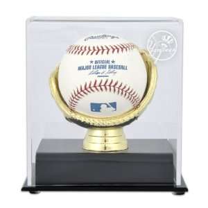  Gold Glove MLB Single Baseball Yankees Logo Display Case 