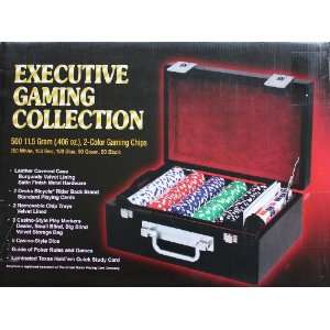 Executive Casino Gaming Collection with Leather Covered Case  