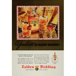  1938 Ad Graduate to Schenleys Golden Wedding Whiskey 