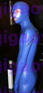 100% Latex (Rubber) Blue man blueman catsuit with mask/gloves/feet