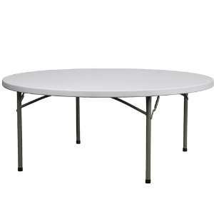   72 Round Granite White Plastic Folding Table