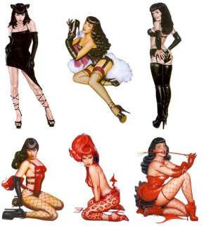 SEXY BETTIE PAGE BETTY HOTROD STICKERS/DECALS RARE  