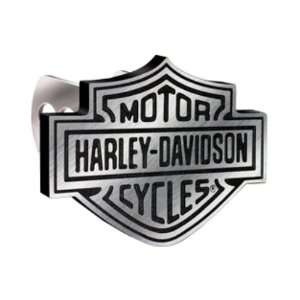 Harley Davidson® Bar & Shield Hitch Plug Brushed. Large, measures 5 