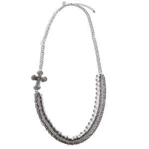  G by GUESS Cross Station Necklace, SILVER Jewelry