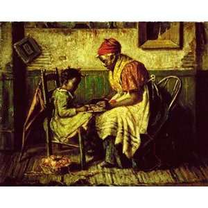   Print   Playing Checkers   Artist Harry Roseland  Poster Size 10 X 8
