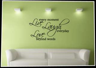 Live Laugh Love   Vinyl Word Art Wall Decal  