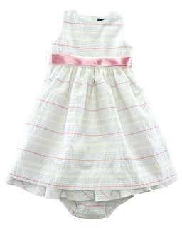 Ralph Lauren Childrenswear Infant Girls Ribbon Seersucker Dress 