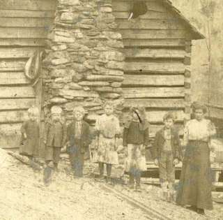 Log Cabin and Family, Tennesse Hills, 1890s by J R Campbell  