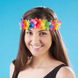 Lets Party By Beistle Company Silk N Petals Rainbow Floral Headbands