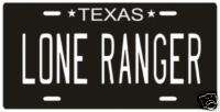 The Lone Ranger TV Radio Show Texas License plate  
