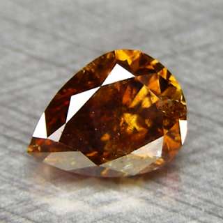 70cts Pear Fancy Red Cognac Natural Loose Diamond  