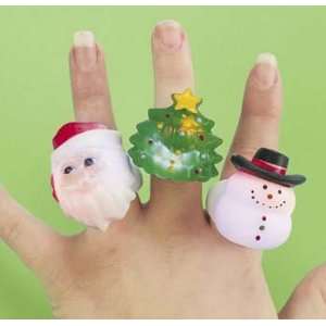  Rubber Flashing Christmas Rings Set of 3