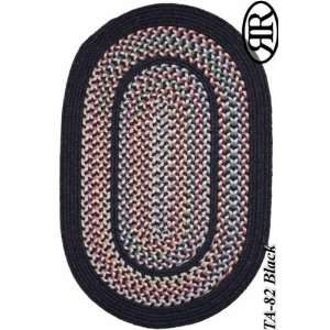   Collection Black Round Braided Area Rug 7.00 x 9.00.