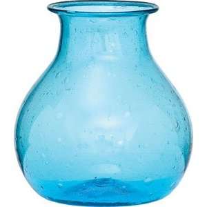   Turquoise Blue Recycled Glass Vase (honey pot design)