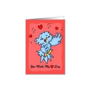  You Make My Heart Sing Lovebird Valentines Day Card Card 
