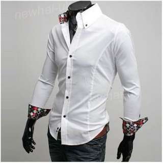 Fashion1 Mens Man Men Clothing Slim ButtonDown White Long Dress Shirt 