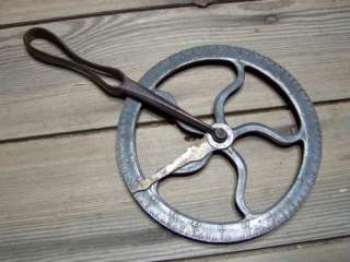   antique Conestoga Wagon traveler wheelwright measuring tool cast iron