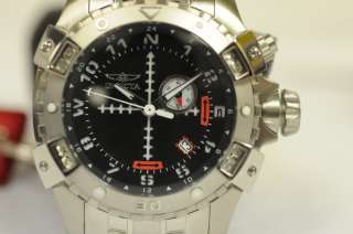   Mens 1742 Invicta Stainless Steel Aviator GMT Flight Dial Watch  
