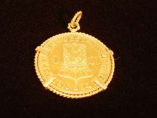   10 Guilder 1925 Gold Coin In Pendant Holder   coin is .900 fine  