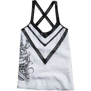    Fox Racing Womens Text Book Tease Cami   Medium/White Automotive