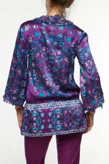 New Roberto Cavalli Tunic Silk Top Blouse Shirt 40  