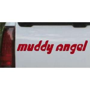 Red 50in X 9.9in    Muddy Angel Off Road Car Window Wall Laptop Decal 