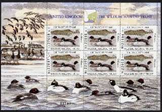 1996 United Kingdom Duck Stamp Mini Sheet goldeneyes  