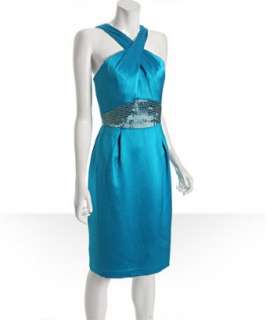 style #304516501 mediterranean blue hammered satin Athena dress