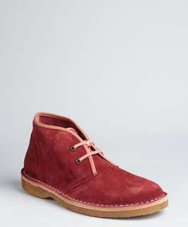 Frye red suede Bailey Chukka lace up boots