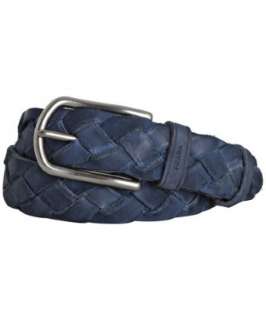 Prada dusty blue braided leather belt   