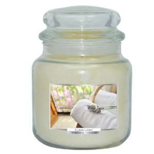  Ounce Clean Linen Essential Jar Candle with Glass Lid