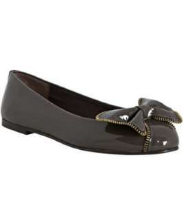 French Sole taupe patent Butterfly ballet flats   