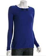   vs. Hayden cobalt cashmere button neck tunic sweater at 