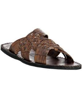 John Varvatos dark ghurka woven leather slide sandals   up to 