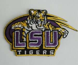   STATE LSU TIGERS NCAA FOOTBALL LOGO EMBROIDERED IRON ON PATCH  