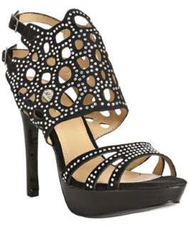 Kelsi Dagger black crystal detailed suede Brandi platform sandals 