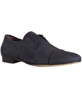 Lanvin navy suede lace up derby shoes   