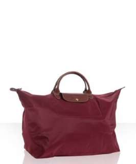 Longchamp raisin nylon Le Pliage large folding travel tote   