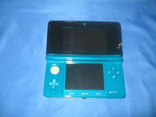 Nintendo 3DS Aqua Blue Video Game System FAIR IN BOX 45496719227 