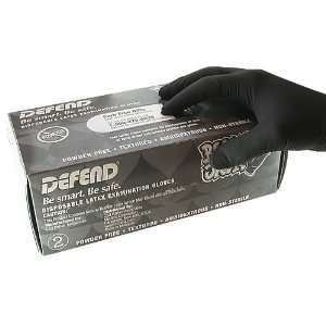 10 Boxes  Case of Black Latex DEFEND BLACK JACK Medical Gloves Large 